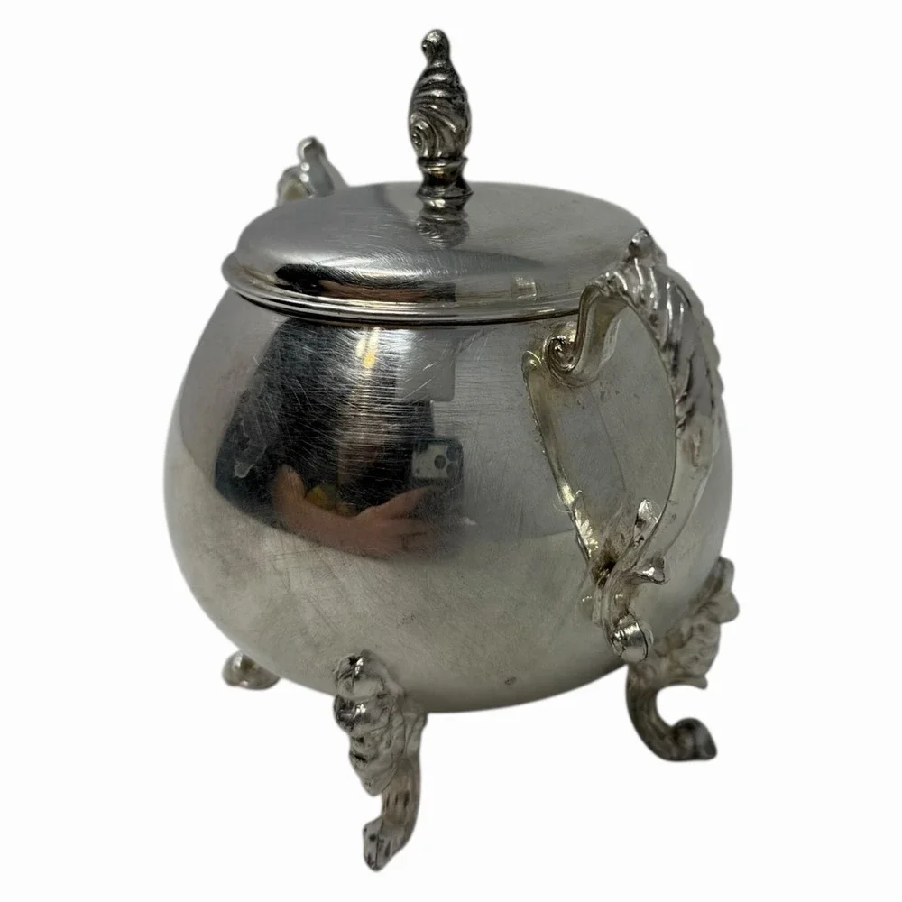 Vintage‎ Sheridan Sugar Bowl Silver on Copper